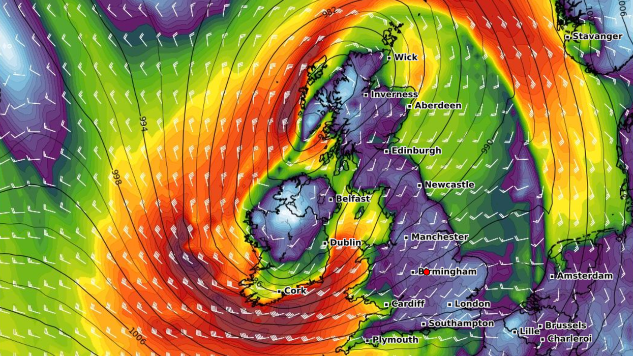 Weather chart of windy weather