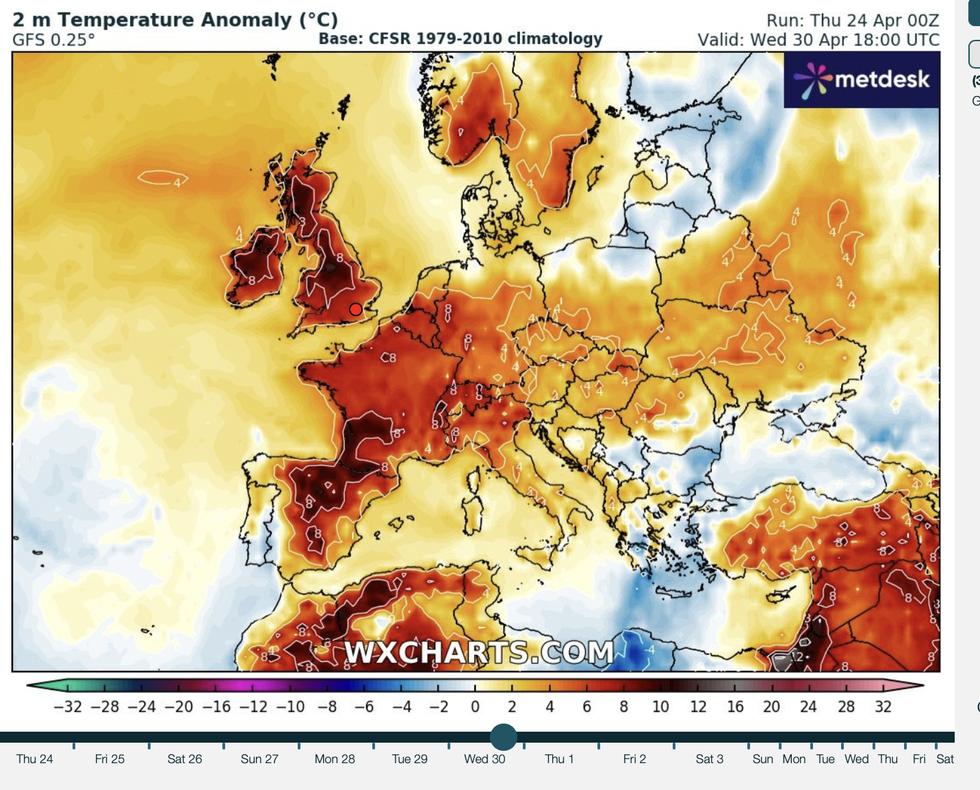Weather forecast April 25, 2025