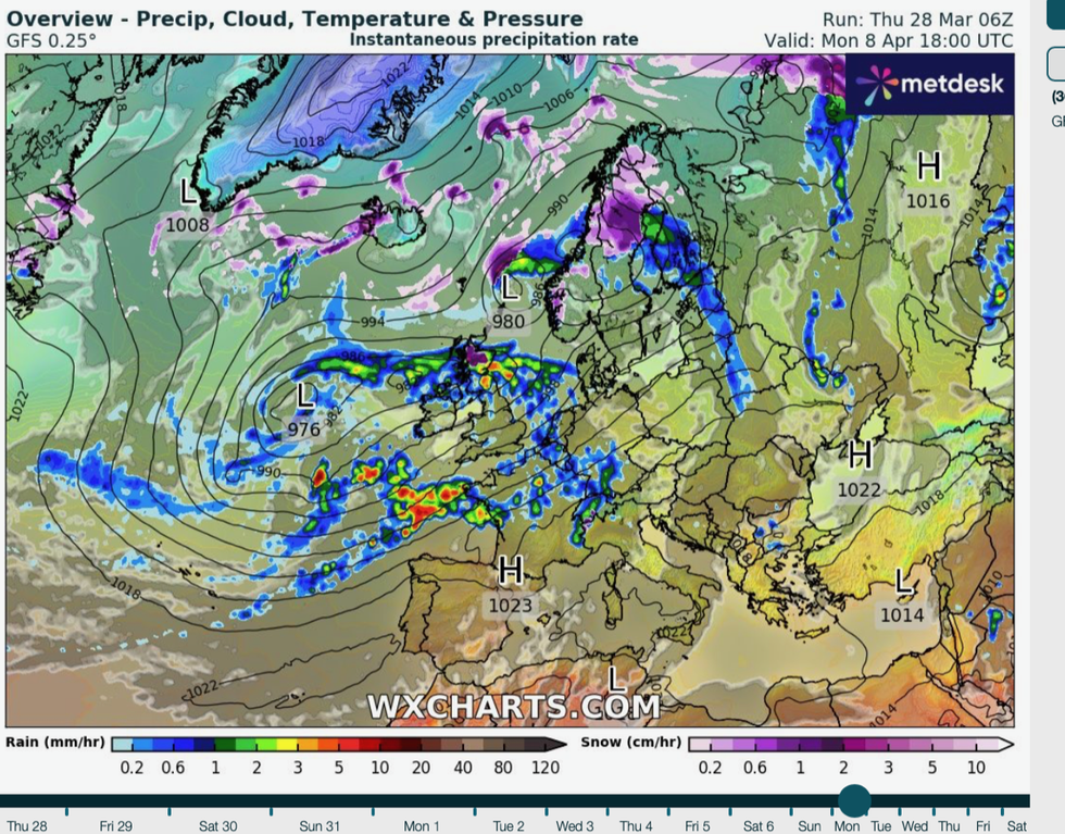 Weather forecast April 8