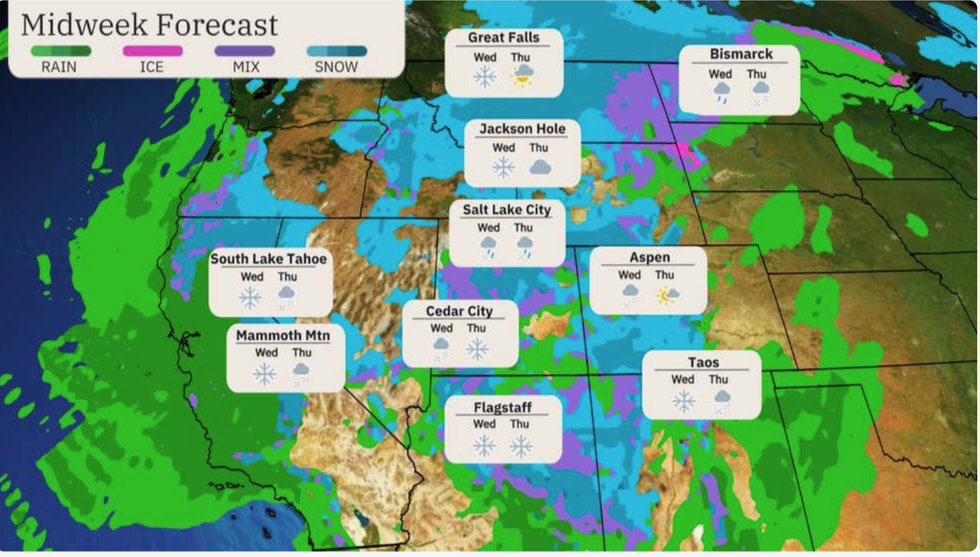 Weather forecast central and southern US