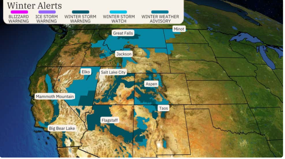Weather forecast central and southern US