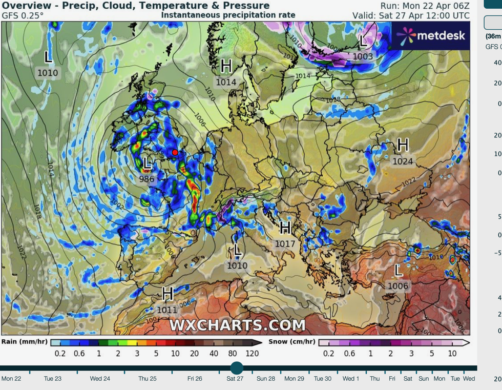 Weather forecast for April 27