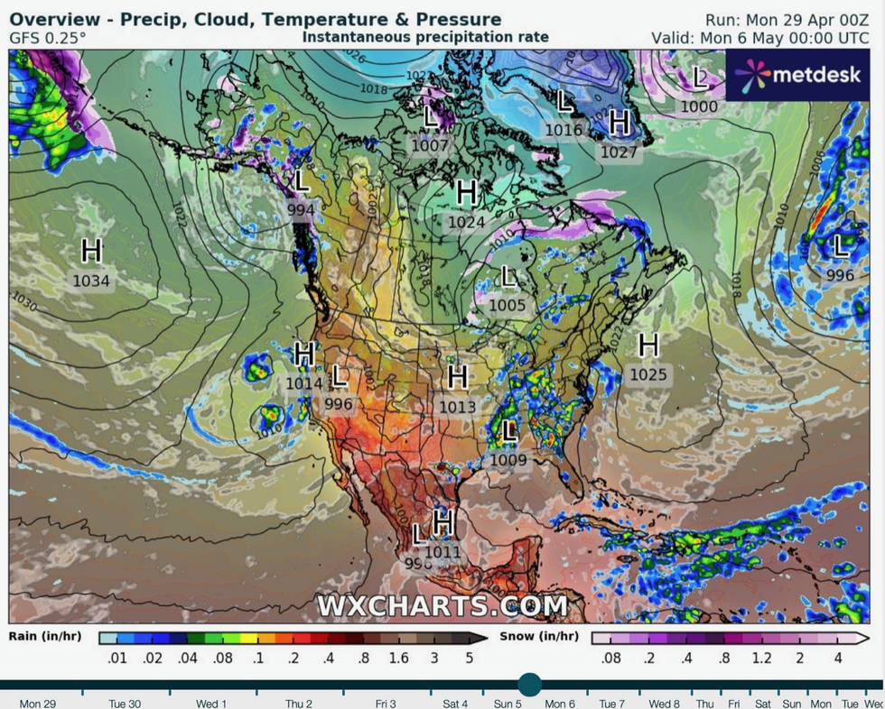 Weather forecast for the US May 6