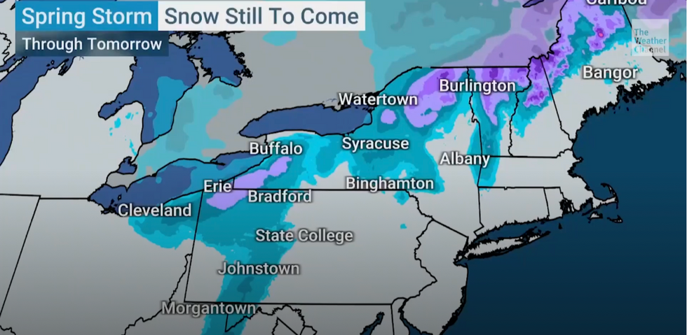 Weather forecast for the US northeast
