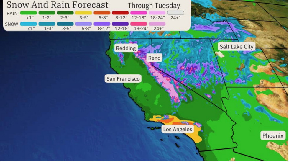 Weather forecast for West Coast of US