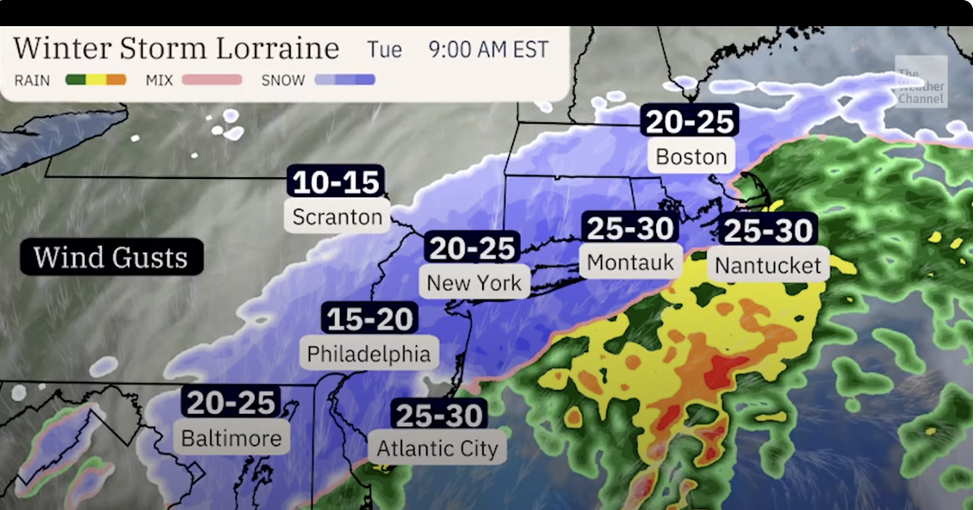 Weather forecast northeast US