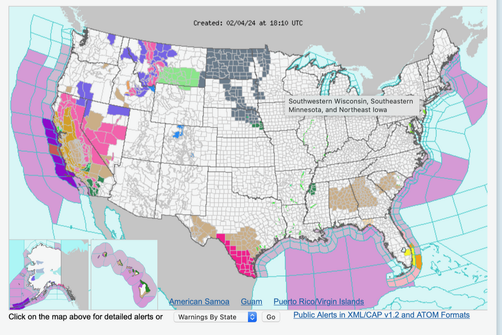 Weather forecast of US