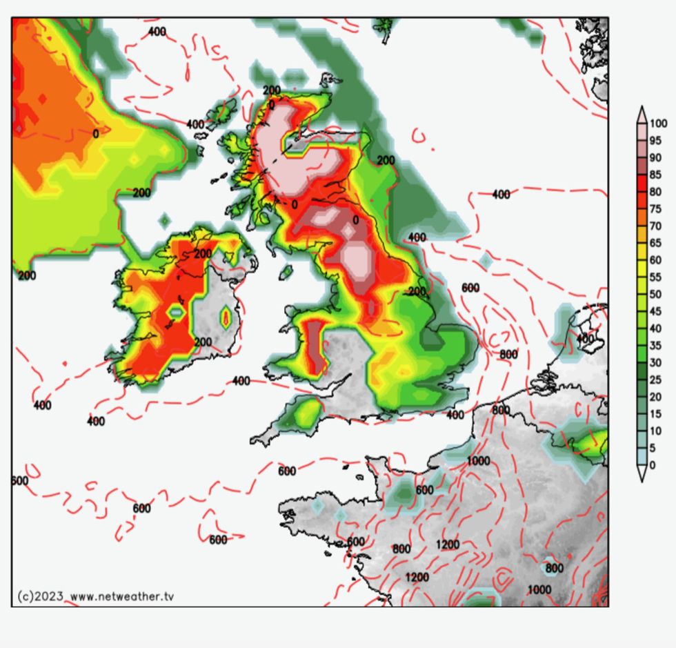 Weather forecasters say there is a risk of near-nationwide snow by Tuesday