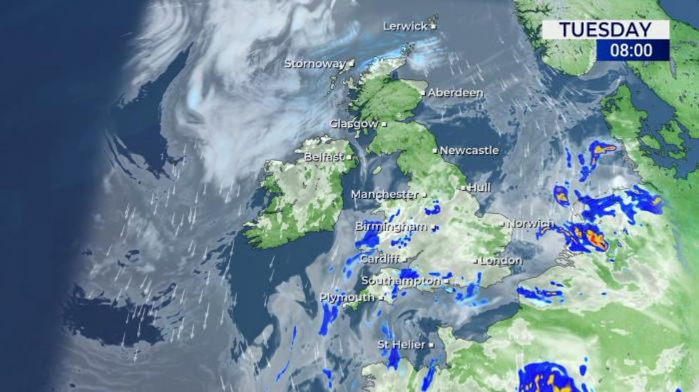 UK weather: Warm sunshine in the north and scattered showers in the south