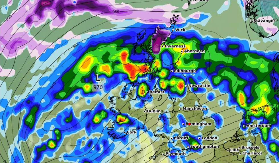 Weather map of Britain