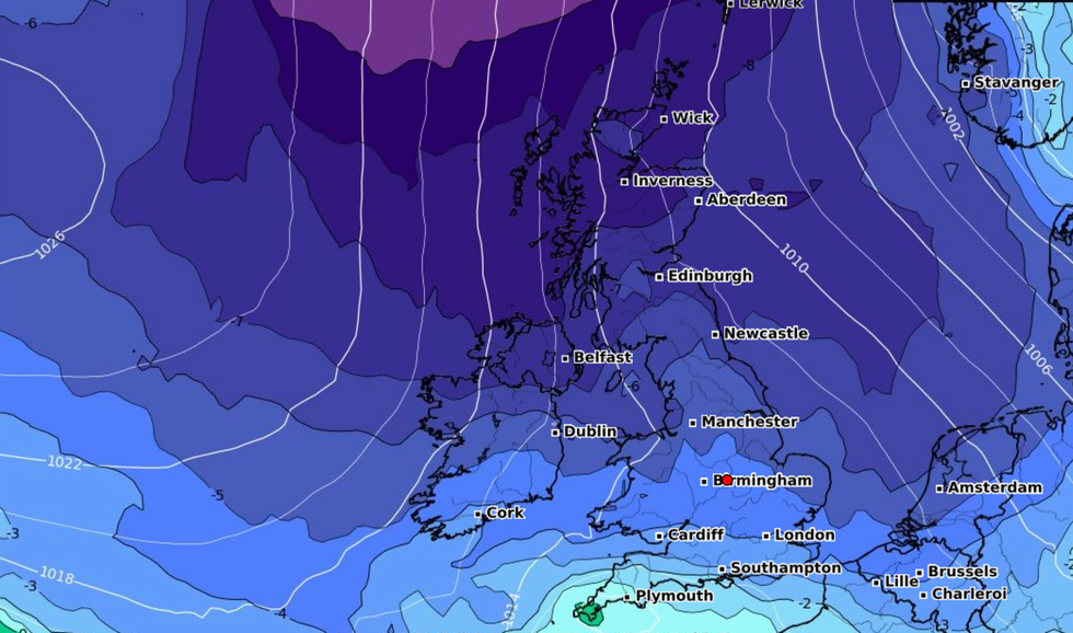 Weather map of Britain