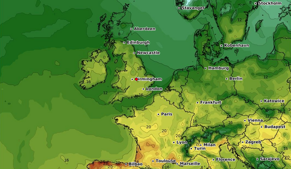 Weather map of Europe