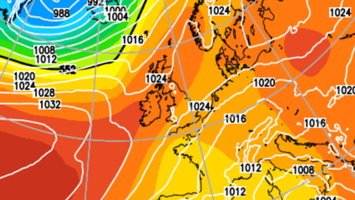 Weather map of hot temperatures across Britain
