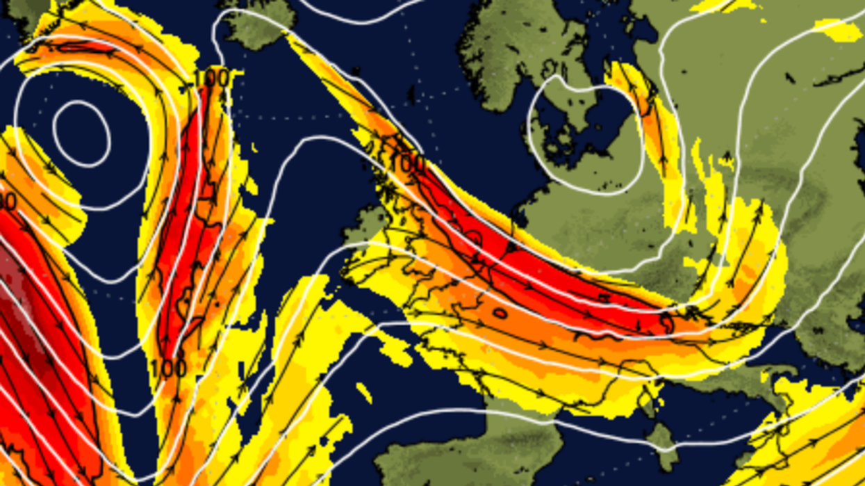Weather map of low pressure