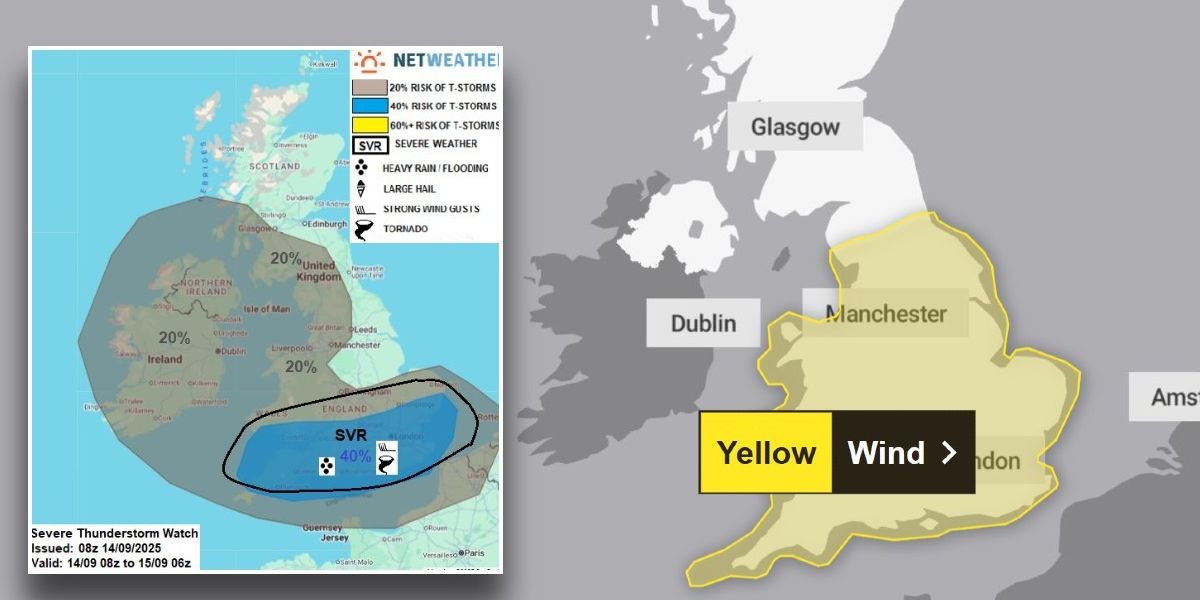 NextImg:UK weather: Tornadoes could strike across 357-mile zone as Met Office wind warning comes into force in just hours
