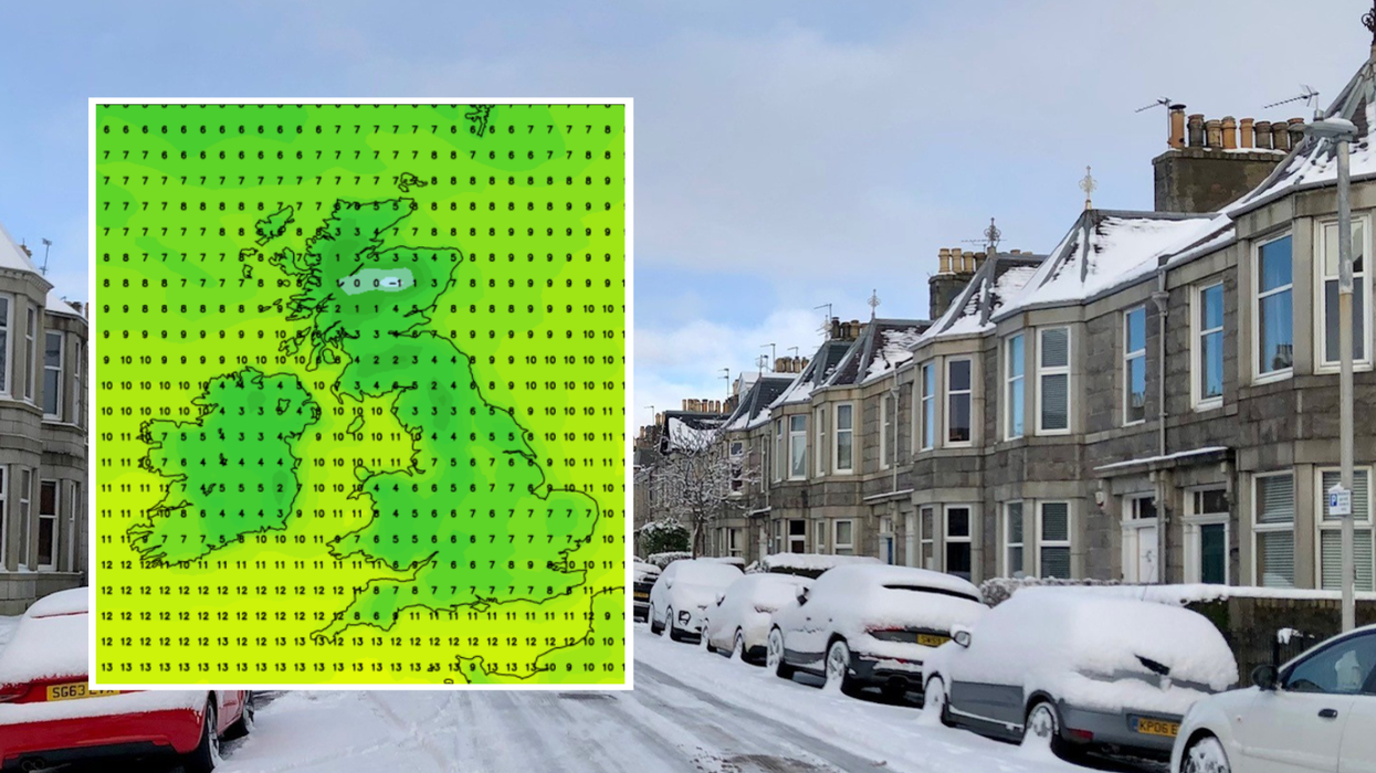 Weather map/snow in UK
