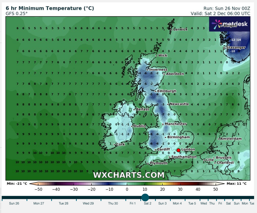 UK snow forecast Met Office confirms snow TOMORROW away as UK temperatures plunge to 7 next week