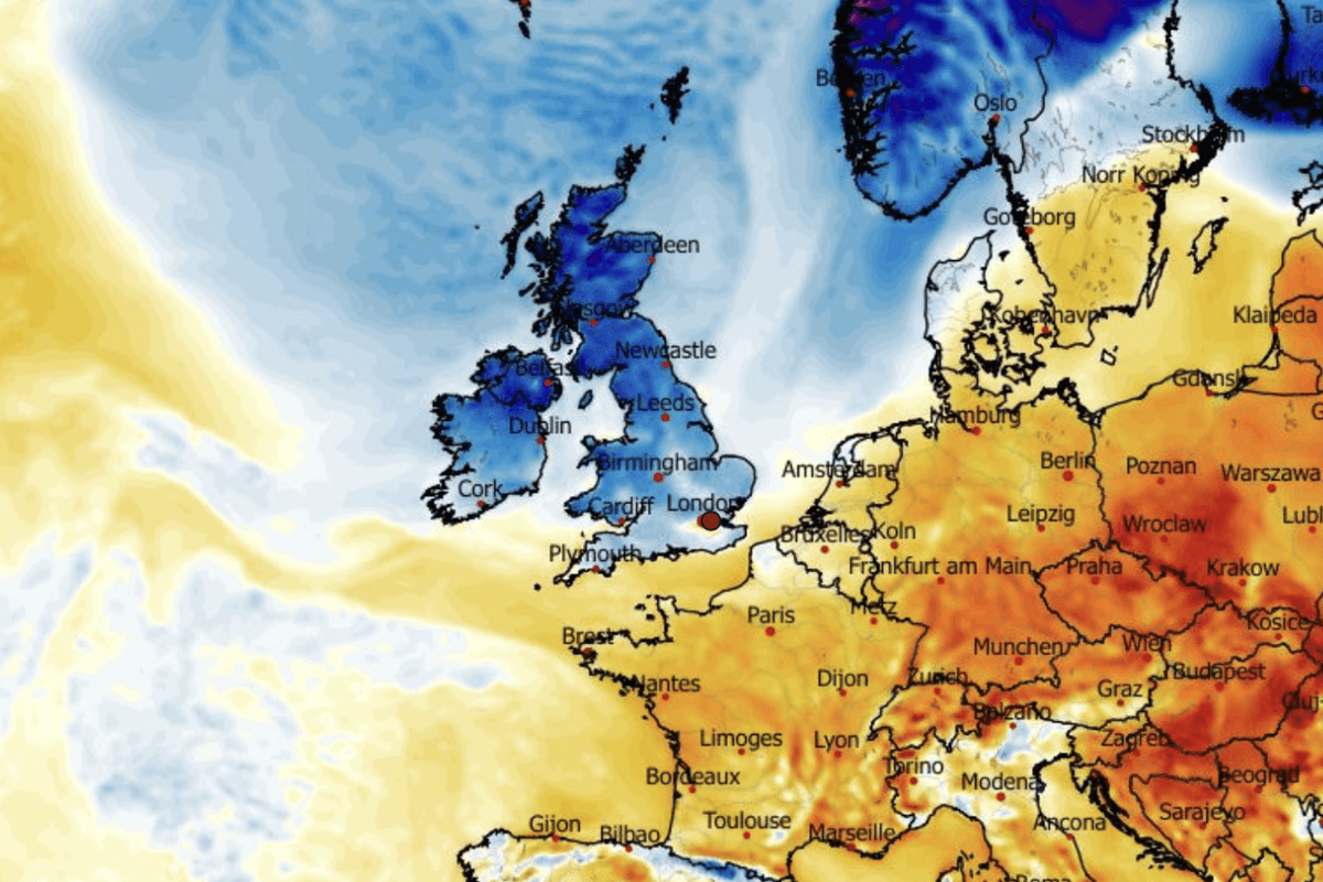 Weather maps show cold air descending from the north