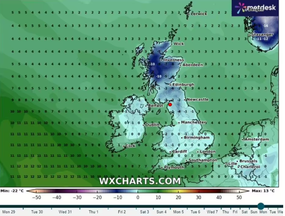 Weather prediction February 13