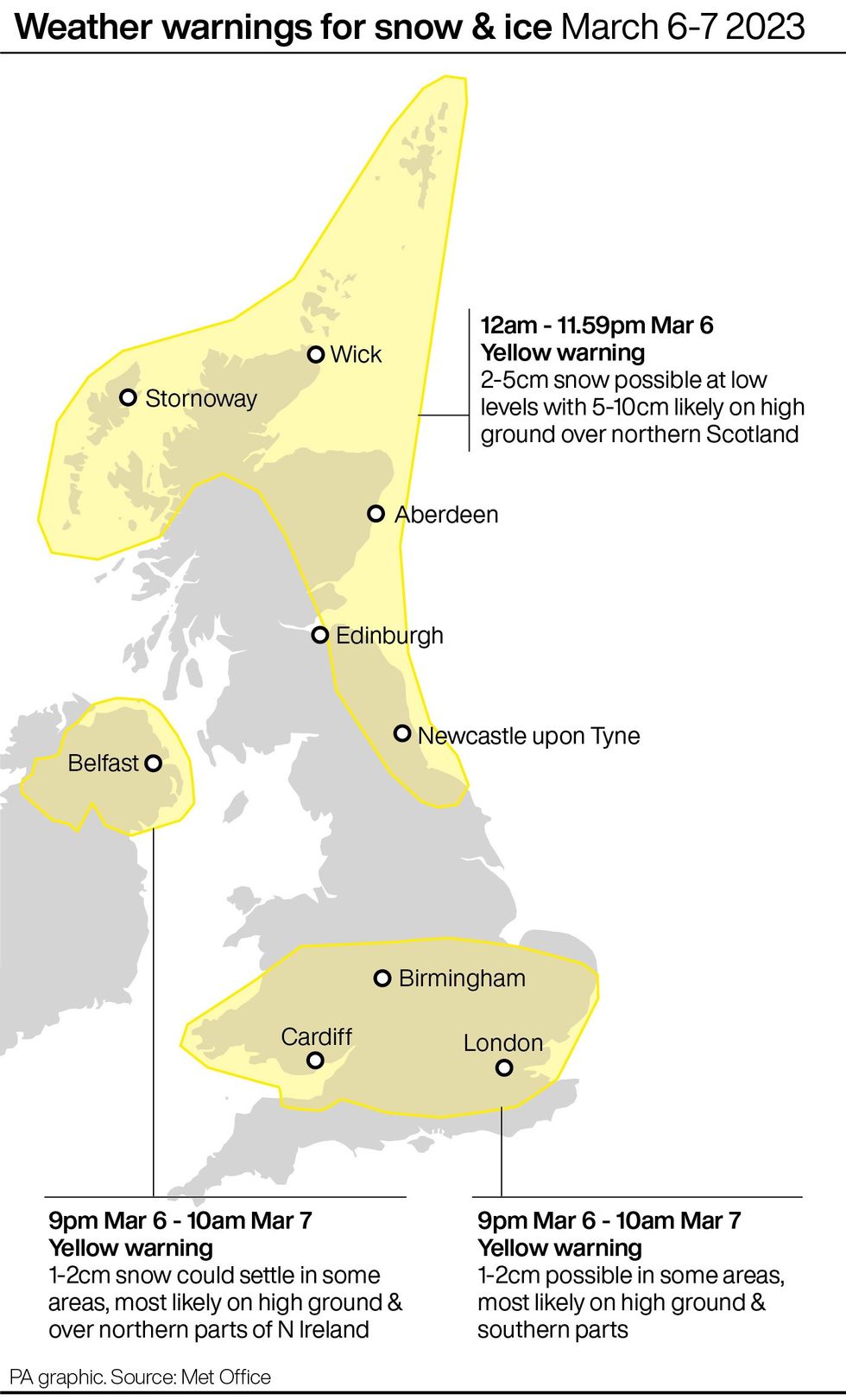 Weather warnings in place across the UK