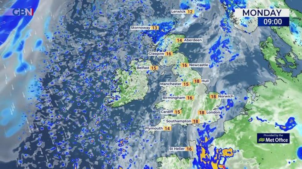 UK weather: Sunny intervals and showers, heavy in places