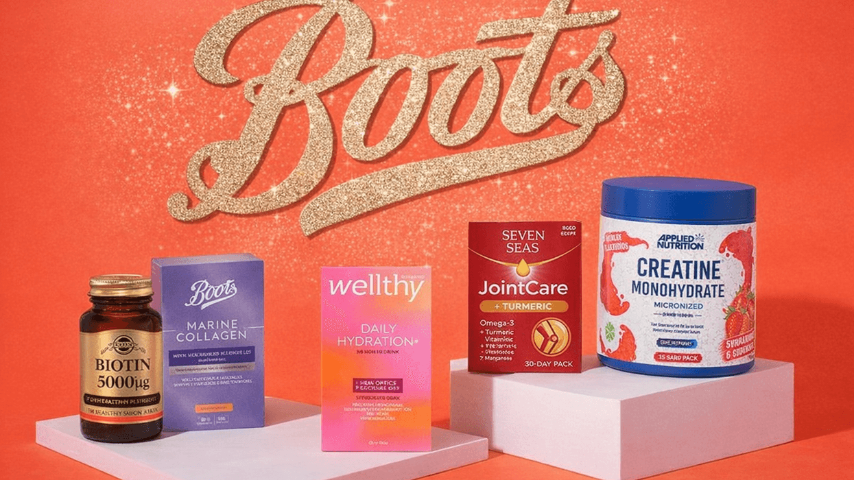 Wellness products on sale in front of Boots logo