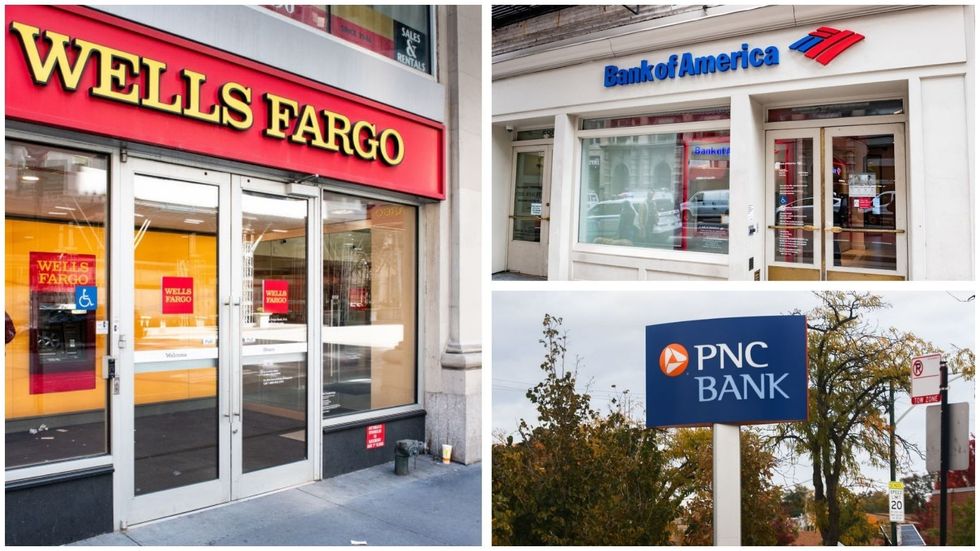 Wells Fargo, Bank of America and PNC Bank