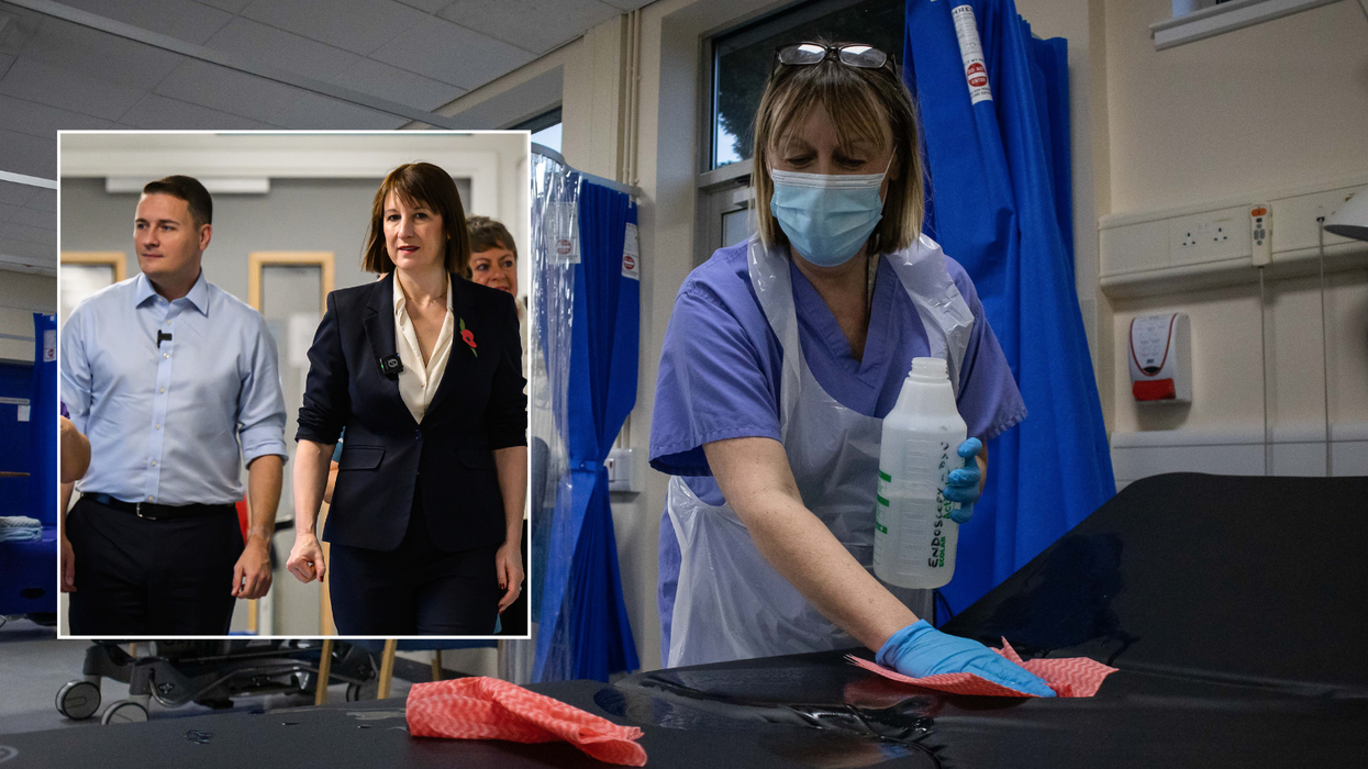 Wes Streeting and Rachel Reeeves / A nurse