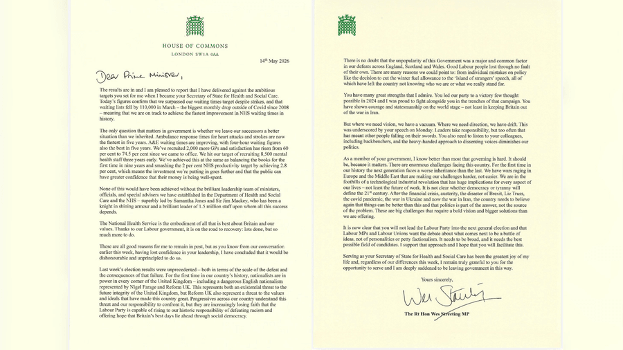 Wes Streeting resigned this afternoon