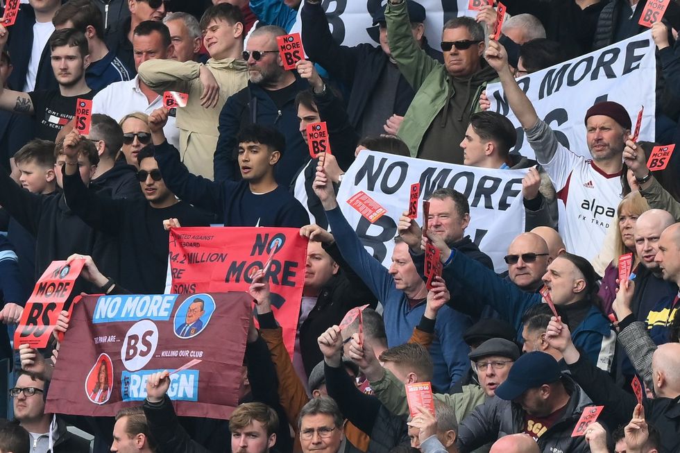 West Ham fans have staged protests this season amid the Hammers' dire Premier League form