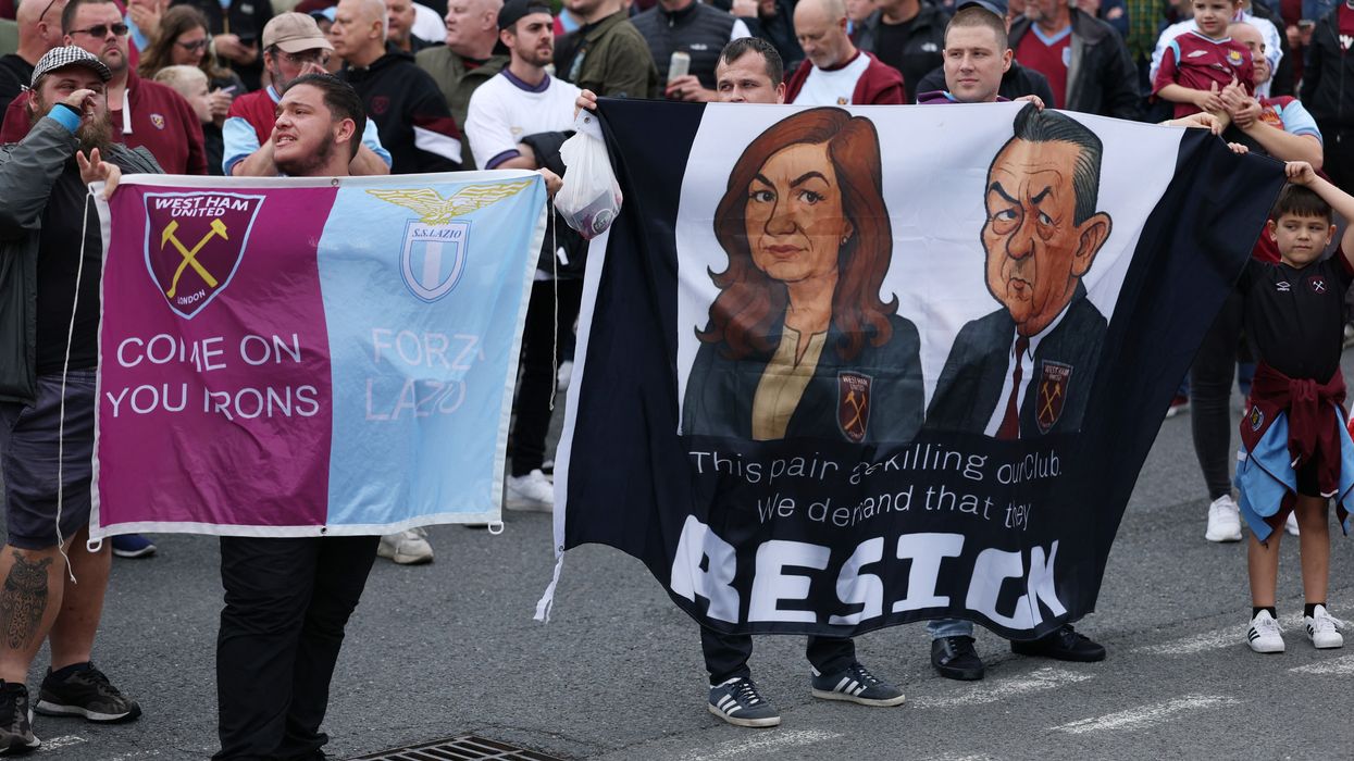 West Ham fans staged mass protests before the Premier League match against Crystal Palace