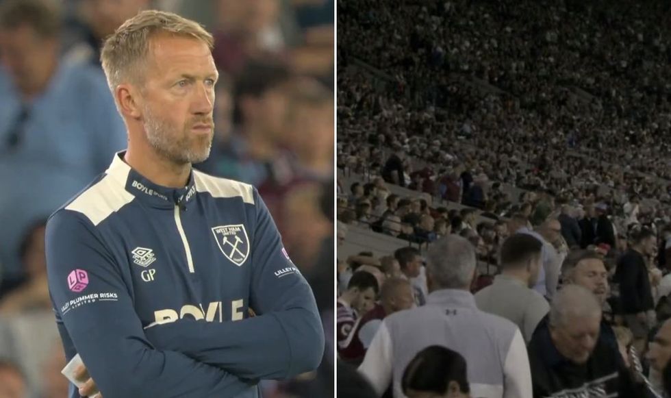 West Ham fans teemed out of the London Stadium moments after half-time