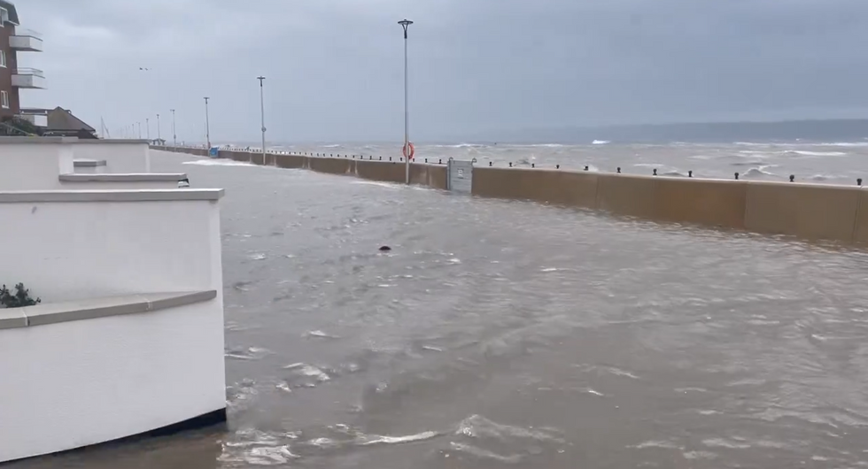 West Kirby's flood defence yesterday