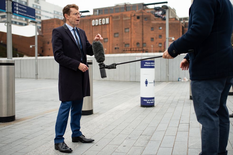 West Midlands Mayor Andy Street speaks outside New Street Station about the Birmingham pub bombings