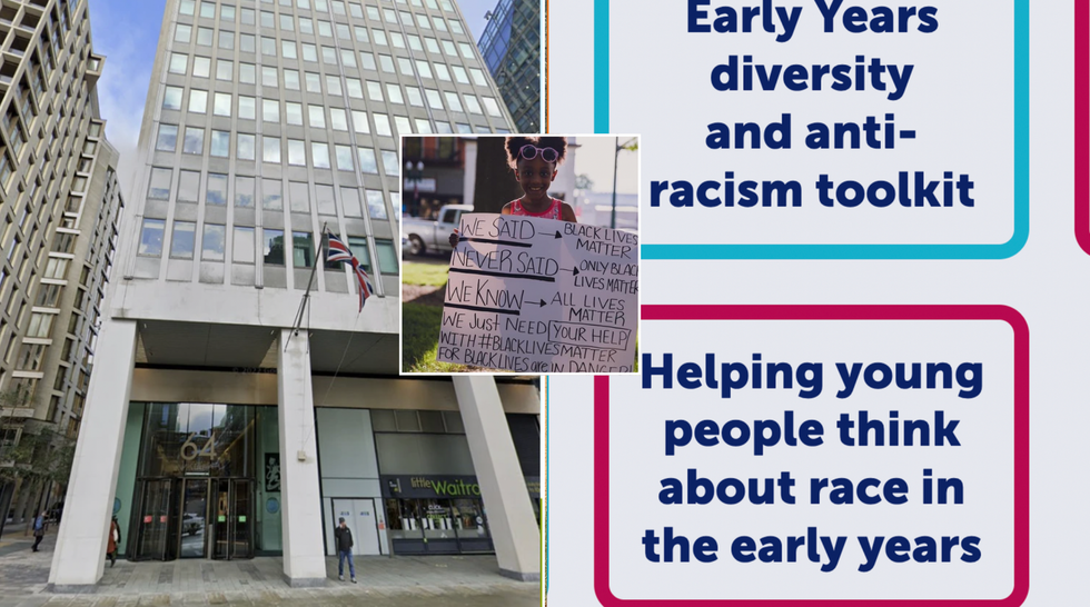 Westminster City Council (left), child holding BLM placard (middle),Westminster City Council diversity hub (right)