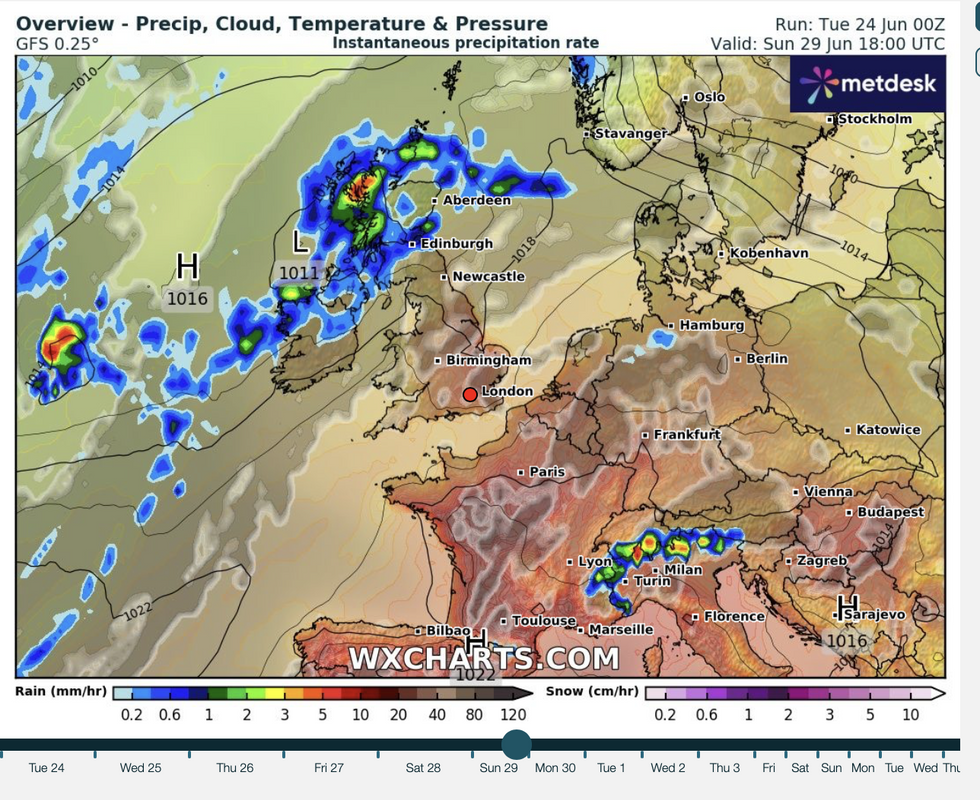 Wet and windy to the north, drier to the south