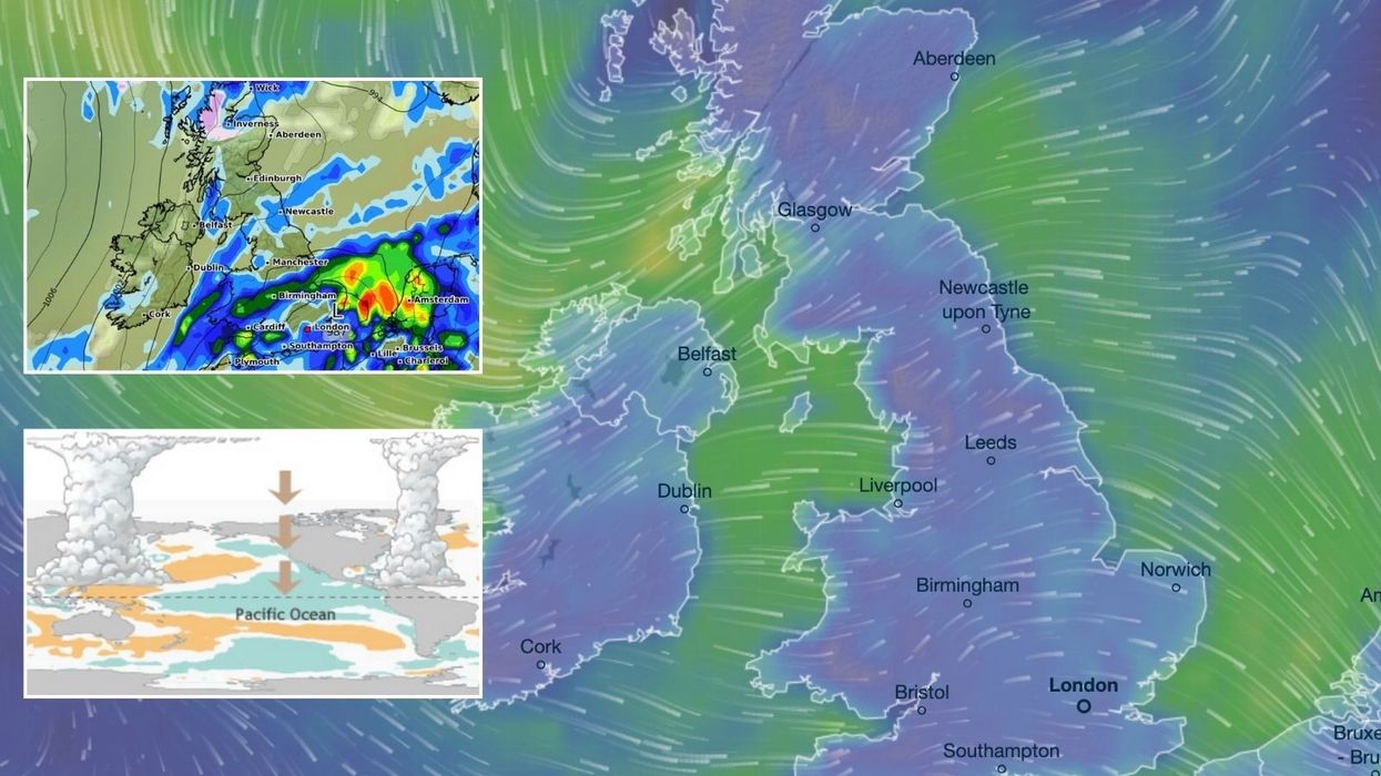 Wet and windy weather map