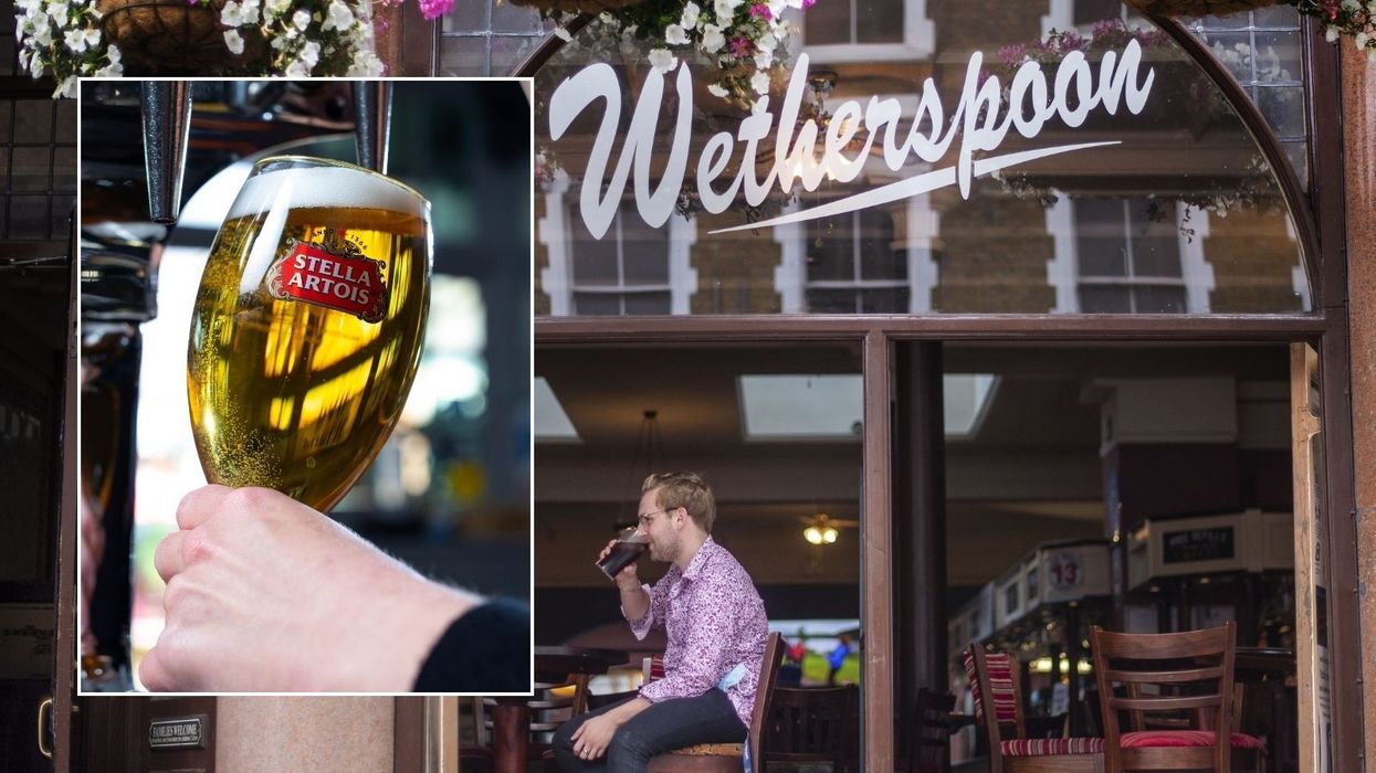 Wetherspoon pub and pint being poured