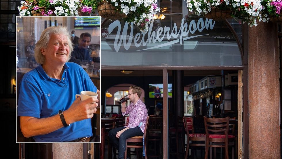 Wetherspoons pub and Tim Martin, the pub chain's CEO