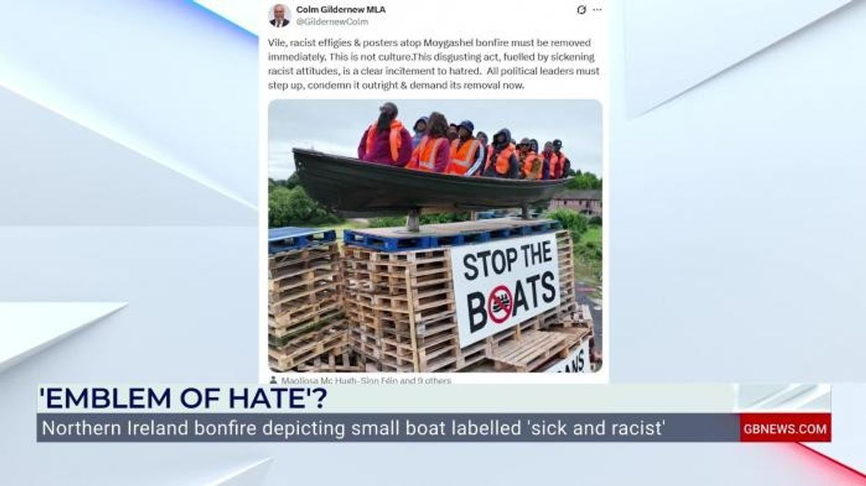 ‘What about freedom of speech?!’ GB News' Dougie Beattie wades into row over migrant effigy on loyalist bonfire