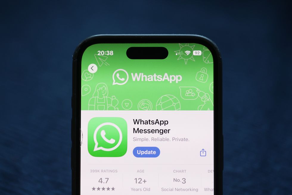 whatsapp app store listing shown on-screen on an iphone