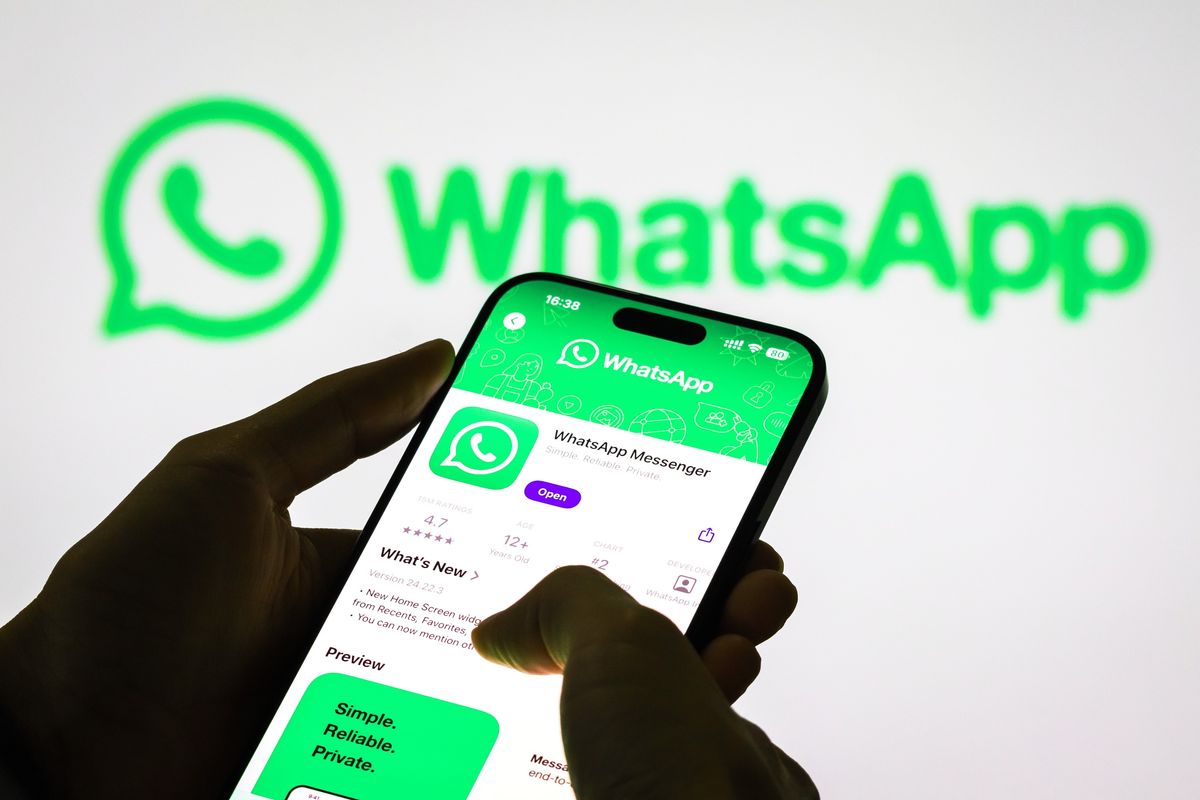 WhatsApp chat app listing on iPhone