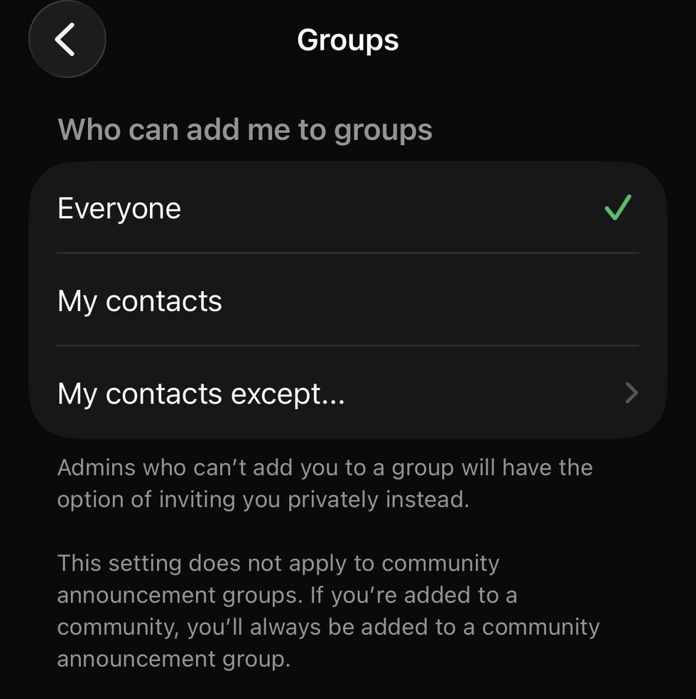 WhatsApp Group Settings