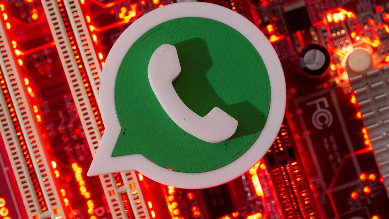 whatsapp logo pictured ontop of a circuitboard