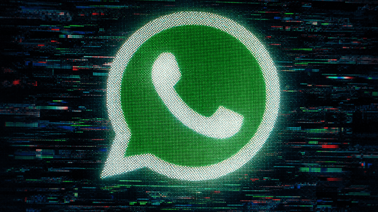 WhatsApp logo with computerized background