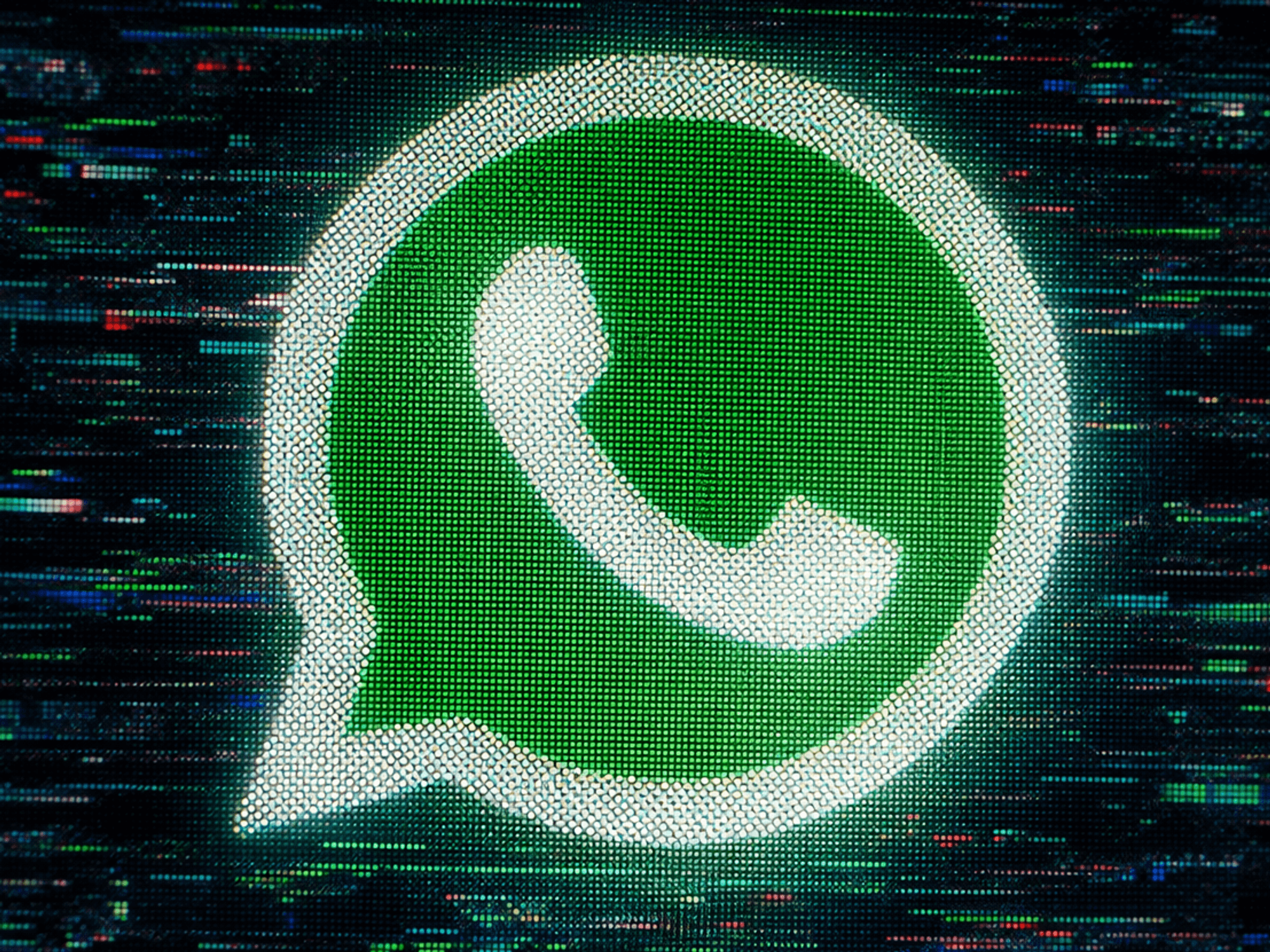 WhatsApp logo with computerized background