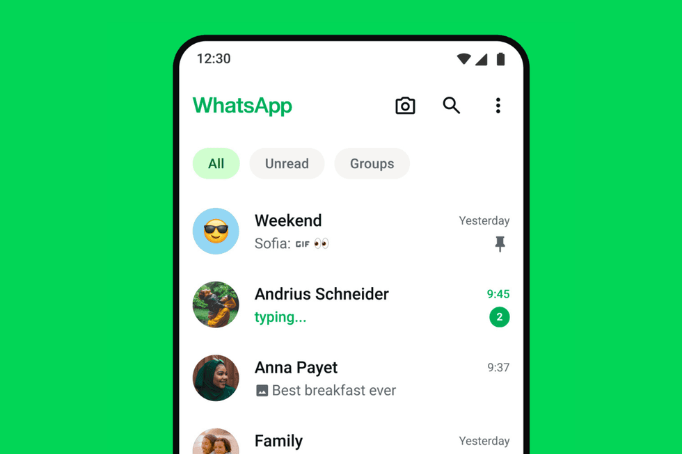 WhatsApp open on Android phone