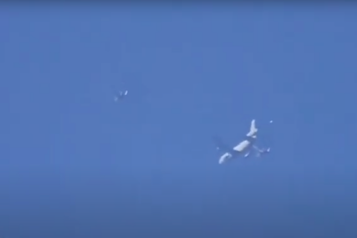 White object above Joe Biden's Air Force 1