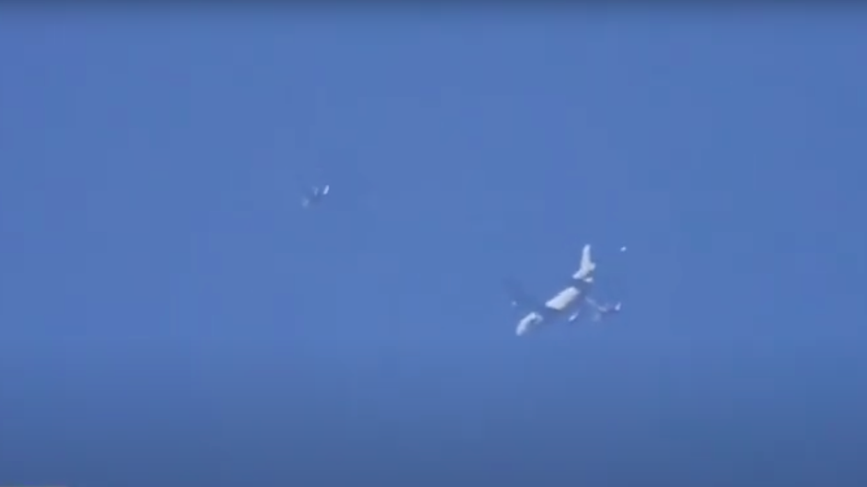 White object above Joe Biden's Air Force 1
