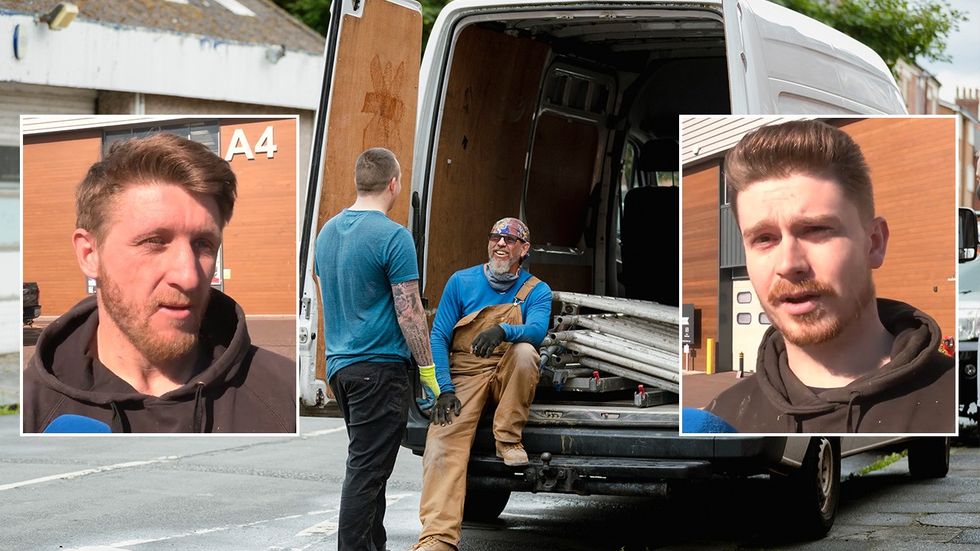 White van stock image, GB News voxes